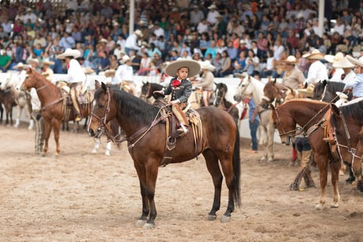 Matamoros, Tamaulipas, Mexico - February 25, 2018, Charreada Fiestas Mexicanas is part of the Charro Days Fiesta - Fiestas Mexicanas, A bi-national festival between USA and Mexico.
