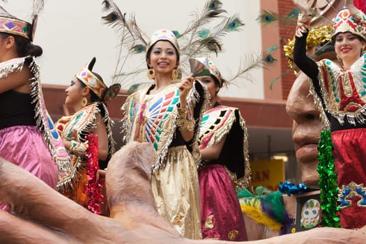 Brownsville, Texas, USA - February 25, 2017, Grand International Parade is part of the Charro Days Fiesta - Fiestas Mexicanas, A bi-national festival between USA and Mexico.
