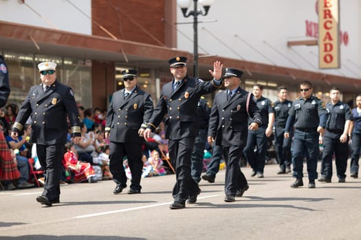 Brownsville, Texas, USA - February 24, 2018, Grand International Parade is part of the Charro Days Fiesta - Fiestas Mexicanas, A bi-national festival between USA and Mexico.