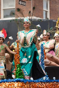 Brownsville, Texas, USA - February 25, 2017, Grand International Parade is part of the Charro Days Fiesta - Fiestas Mexicanas, A bi-national festival between USA and Mexico.