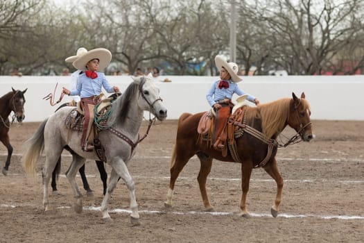 Matamoros, Tamaulipas, Mexico - February 25, 2018, Charreada Fiestas Mexicanas is part of the Charro Days Fiesta - Fiestas Mexicanas, A bi-national festival between USA and Mexico.