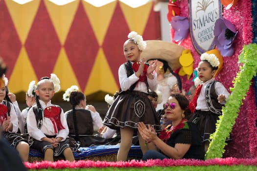 Brownsville, Texas, USA - February 24, 2018, Grand International Parade is part of the Charro Days Fiesta - Fiestas Mexicanas, A bi-national festival between USA and Mexico.