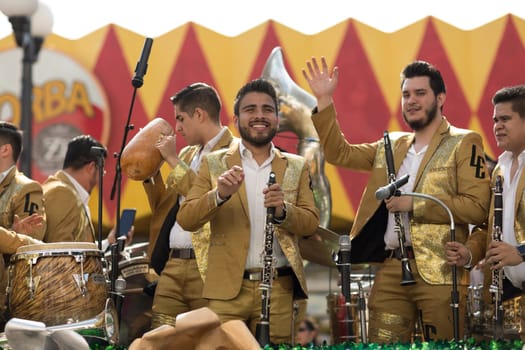 Brownsville, Texas, USA - February 24, 2018, Grand International Parade is part of the Charro Days Fiesta - Fiestas Mexicanas, A bi-national festival between USA and Mexico.