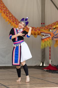 Columbus, Ohio, USA - May 27, 2018 Members of the Iny Asian Dance Theater group perform at the Asian Festival.