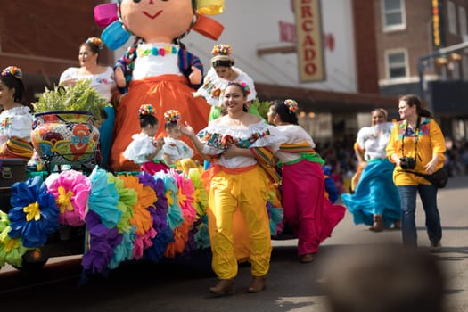 Brownsville, Texas, USA - February 24, 2018, Grand International Parade is part of the Charro Days Fiesta - Fiestas Mexicanas, A bi-national festival between USA and Mexico.