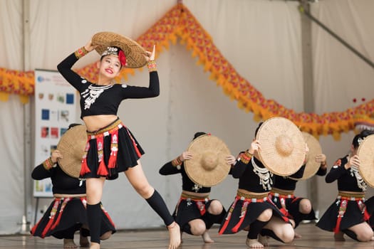 Columbus, Ohio, USA - May 27, 2018 Members of the Iny Asian Dance Theater group perform at the Asian Festival.