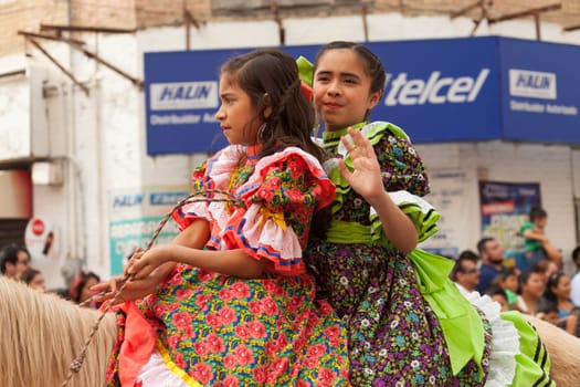 Matamoros, Tamaulipas, Mexico - February 25, 2017, Desfile Fiestas Mexicanas is part of the Charro Days Fiesta - Fiestas Mexicanas, A bi-national festival between USA and Mexico.