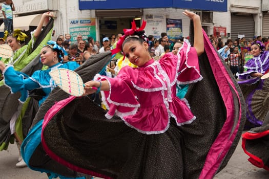 Matamoros, Tamaulipas, Mexico - February 25, 2017, Desfile Fiestas Mexicanas is part of the Charro Days Fiesta - Fiestas Mexicanas, A bi-national festival between USA and Mexico.