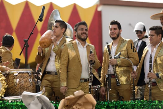 Brownsville, Texas, USA - February 24, 2018, Grand International Parade is part of the Charro Days Fiesta - Fiestas Mexicanas, A bi-national festival between USA and Mexico.