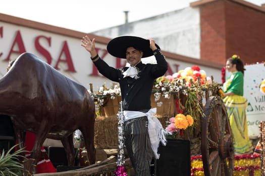 Brownsville, Texas, USA - February 24, 2018, Grand International Parade is part of the Charro Days Fiesta - Fiestas Mexicanas, A bi-national festival between USA and Mexico.