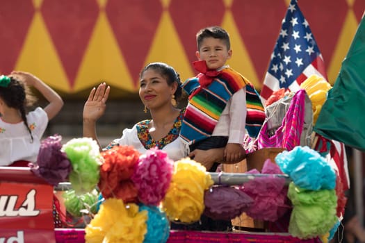 Brownsville, Texas, USA - February 24, 2018, Grand International Parade is part of the Charro Days Fiesta - Fiestas Mexicanas, A bi-national festival between USA and Mexico.