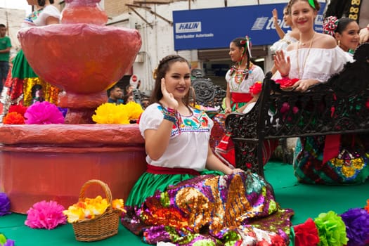 Matamoros, Tamaulipas, Mexico - February 25, 2017, Desfile Fiestas Mexicanas is part of the Charro Days Fiesta - Fiestas Mexicanas, A bi-national festival between USA and Mexico.
