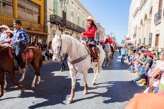 Matamoros, Tamaulipas, Mexico - March 02, 2013, Desfile Fiestas Mexicanas is part of the Charro Days Fiesta - Fiestas Mexicanas, A bi-national festival between USA and Mexico.