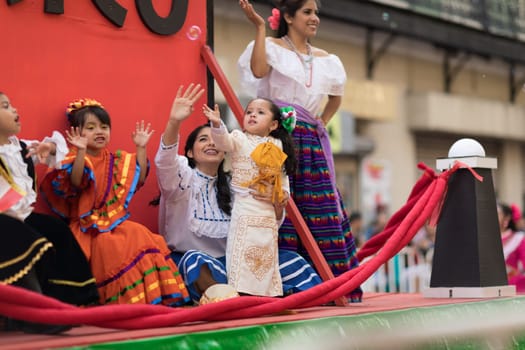Matamoros, Tamaulipas, Mexico - February 24, 2018, Desfile Fiestas Mexicanas is part of the Charro Days Fiesta - Fiestas Mexicanas, A bi-national festival between USA and Mexico.