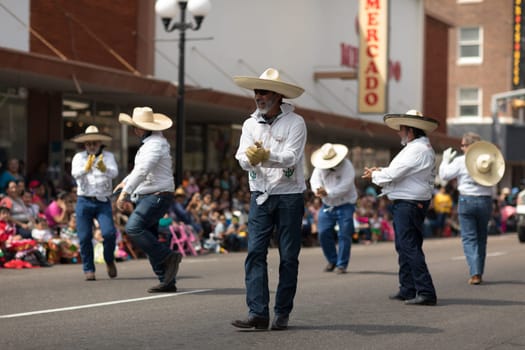 Brownsville, Texas, USA - February 24, 2018, Grand International Parade is part of the Charro Days Fiesta - Fiestas Mexicanas, A bi-national festival between USA and Mexico.