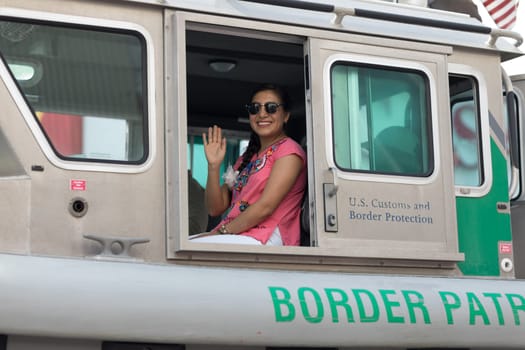 Brownsville, Texas, USA - February 24, 2018, Grand International Parade is part of the Charro Days Fiesta - Fiestas Mexicanas, A bi-national festival between USA and Mexico.