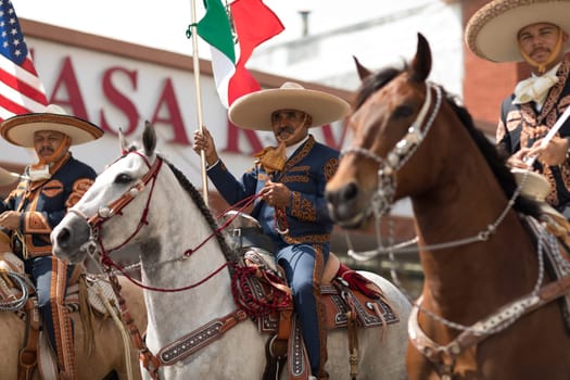 Brownsville, Texas, USA - February 24, 2018, Grand International Parade is part of the Charro Days Fiesta - Fiestas Mexicanas, A bi-national festival between USA and Mexico.