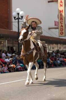 Brownsville, Texas, USA - February 24, 2018, Grand International Parade is part of the Charro Days Fiesta - Fiestas Mexicanas, A bi-national festival between USA and Mexico.