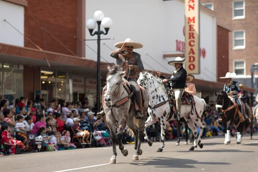 Brownsville, Texas, USA - February 24, 2018, Grand International Parade is part of the Charro Days Fiesta - Fiestas Mexicanas, A bi-national festival between USA and Mexico.