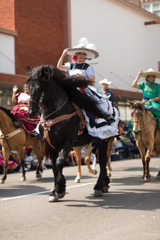 Brownsville, Texas, USA - February 24, 2018, Grand International Parade is part of the Charro Days Fiesta - Fiestas Mexicanas, A bi-national festival between USA and Mexico.