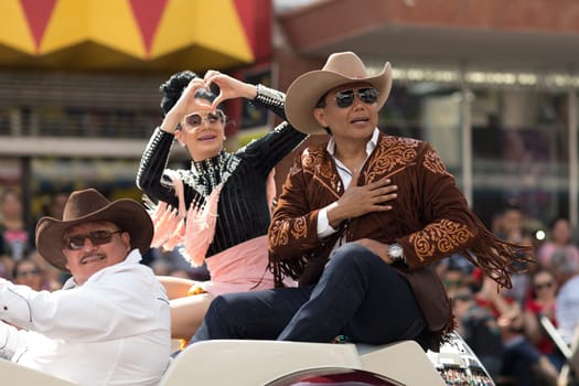 Brownsville, Texas, USA - February 24, 2018, Grand International Parade is part of the Charro Days Fiesta - Fiestas Mexicanas, A bi-national festival between USA and Mexico.