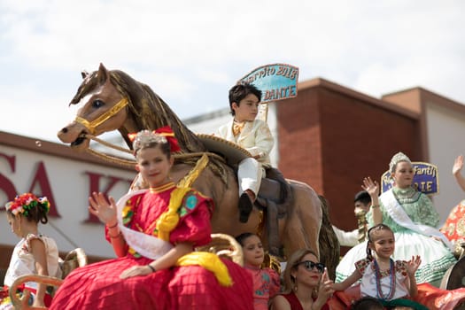 Brownsville, Texas, USA - February 24, 2018, Grand International Parade is part of the Charro Days Fiesta - Fiestas Mexicanas, A bi-national festival between USA and Mexico.
