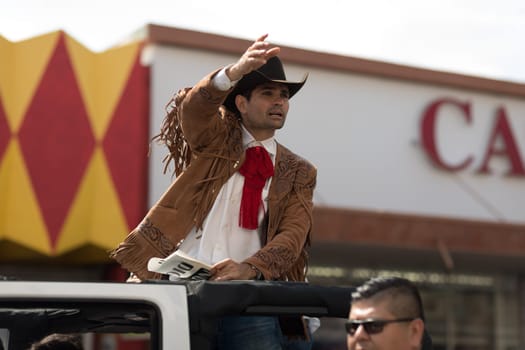 Brownsville, Texas, USA - February 24, 2018, Grand International Parade is part of the Charro Days Fiesta - Fiestas Mexicanas, A bi-national festival between USA and Mexico.