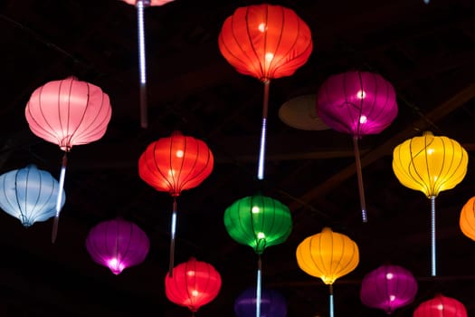 Indianapolis, Indiana, USA - January 07, 2018 - The Chinese Lantern Festival  with different sets of large lantern displays, is a festival of Chinese culture, art and different activities, visiting several cities around the united states around the year, giving an opportunity for the community to enjoy and experience the Chinese culture. This is first time the show visits Indianapolis in the winter of 2017-2018 at the Indiana state fairgrounds.
