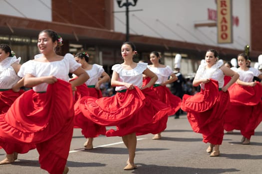 Brownsville, Texas, USA - February 24, 2018, Grand International Parade is part of the Charro Days Fiesta - Fiestas Mexicanas, A bi-national festival between USA and Mexico.