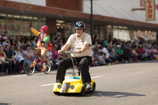 Brownsville, Texas, USA - February 24, 2018, Grand International Parade is part of the Charro Days Fiesta - Fiestas Mexicanas, A bi-national festival between USA and Mexico.