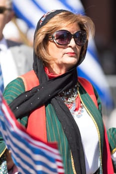 Chicago, Illinois, USA - April 29, 2018  Greek Independence  Day Parade