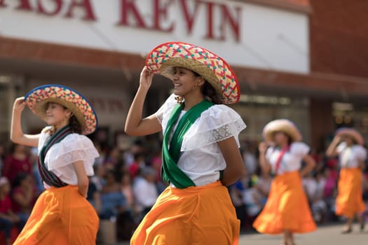 Brownsville, Texas, USA - February 24, 2018, Grand International Parade is part of the Charro Days Fiesta - Fiestas Mexicanas, A bi-national festival between USA and Mexico.