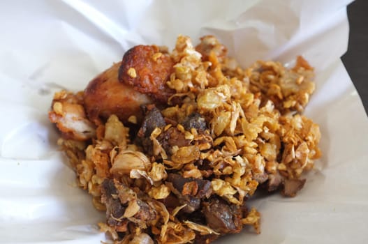 Chicken fried with garlic and pepper , Thai food