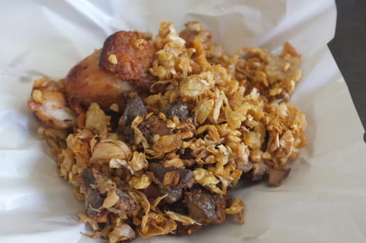 Chicken fried with garlic and pepper , Thai food