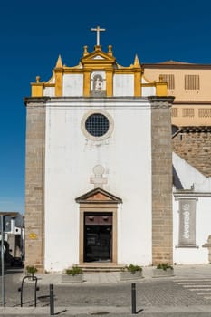 EVORA, PORTUGAL - CIRCA MARCH 2019: Church of the old Convento do Salvador in Evora. Evora is a pleasant medium-sized city and has numerous monuments.
