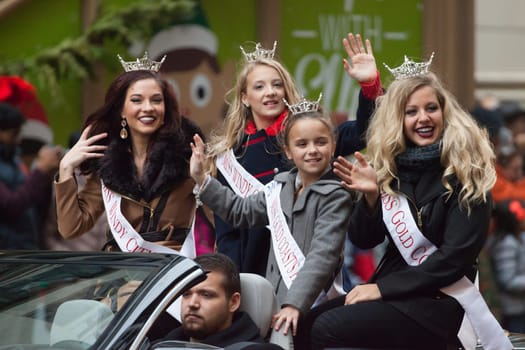 Chicago, Illinois, USA - November 23, 2015, The McDonald's Thanksgiving Parade in Chicago is an annual parade produced and presented by the Chicago Festival Association, it began in 1934.