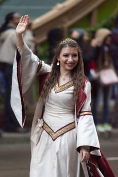 Chicago, Illinois, USA - November 23, 2015, The McDonald's Thanksgiving Parade in Chicago is an annual parade produced and presented by the Chicago Festival Association, it began in 1934.