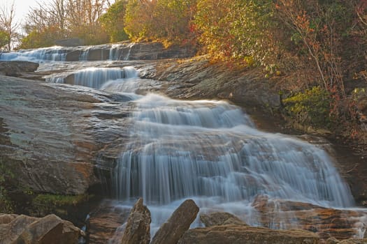 Lower Graveyard Falls in the Twilight on the Blue Ridge Parkway in North Carolina