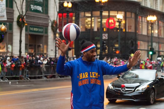 Chicago, Illinois, USA - November 23, 2015, The McDonald's Thanksgiving Parade in Chicago is an annual parade produced and presented by the Chicago Festival Association, it began in 1934.