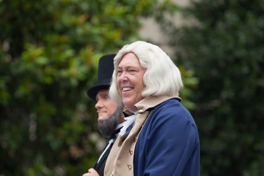 Washington, D.C., USA - July 4, 2015, The National Independence Day Parade is the  Fourth of July Parade in the capital of the United States, it  commemorates the adoption of the Declaration of Independence, only selected schools, and other groups participate.