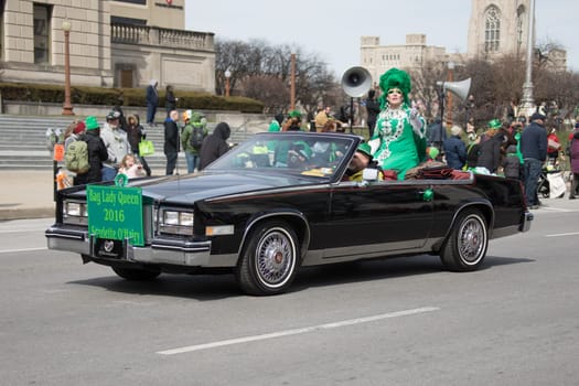 Indianapolis, indiana, USA - March 16, 2018, The St. Patrick’s Day Parade is a cultural and religious celebration from Ireland in honor of  Saint Patrick.