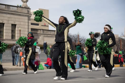 Indianapolis, indiana, USA - March 16, 2018, The St. Patrick’s Day Parade is a cultural and religious celebration from Ireland in honor of  Saint Patrick.