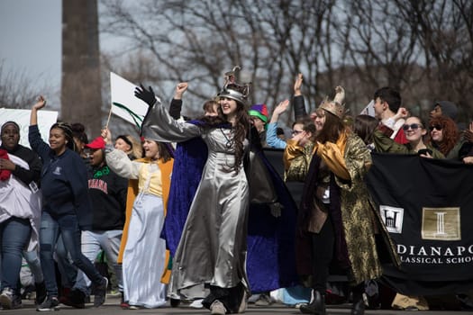 Indianapolis, indiana, USA - March 16, 2018, The St. Patrick’s Day Parade is a cultural and religious celebration from Ireland in honor of  Saint Patrick.
