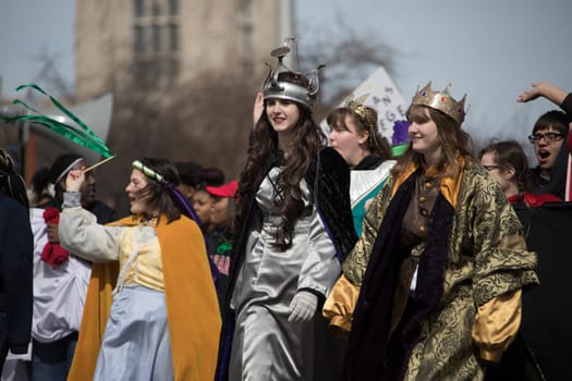 Indianapolis, indiana, USA - March 16, 2018, The St. Patrick’s Day Parade is a cultural and religious celebration from Ireland in honor of  Saint Patrick.