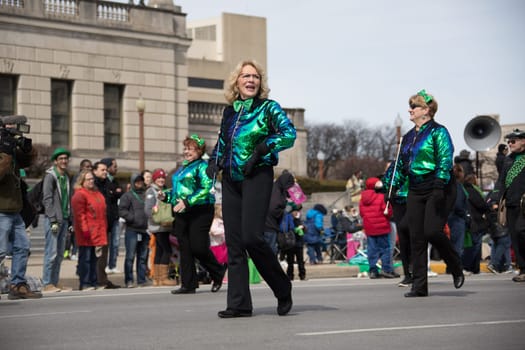 Indianapolis, indiana, USA - March 16, 2018, The St. Patrick’s Day Parade is a cultural and religious celebration from Ireland in honor of  Saint Patrick.
