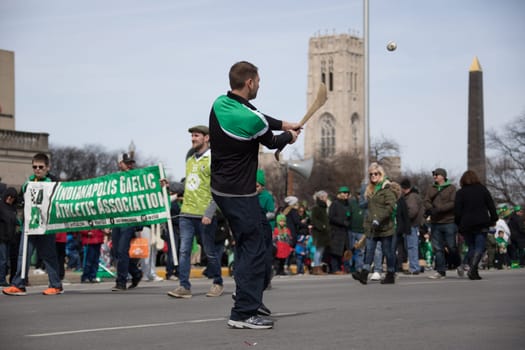 Indianapolis, indiana, USA - March 16, 2018, The St. Patrick’s Day Parade is a cultural and religious celebration from Ireland in honor of  Saint Patrick.