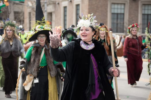 Indianapolis, indiana, USA - March 16, 2018, The St. Patrick’s Day Parade is a cultural and religious celebration from Ireland in honor of  Saint Patrick.