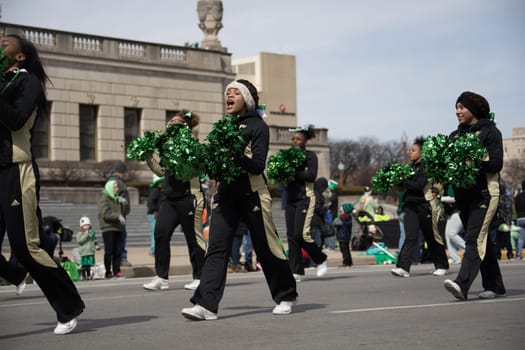 Indianapolis, indiana, USA - March 16, 2018, The St. Patrick’s Day Parade is a cultural and religious celebration from Ireland in honor of  Saint Patrick.