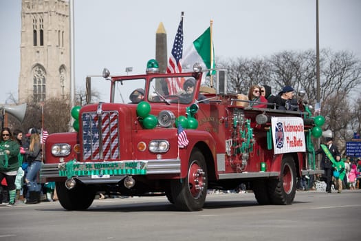 Indianapolis, indiana, USA - March 16, 2018, The St. Patrick’s Day Parade is a cultural and religious celebration from Ireland in honor of  Saint Patrick.