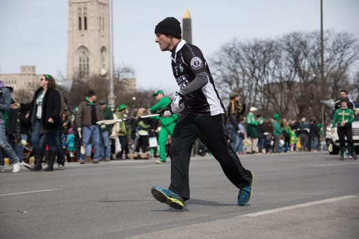 Indianapolis, indiana, USA - March 16, 2018, The St. Patrick’s Day Parade is a cultural and religious celebration from Ireland in honor of  Saint Patrick.